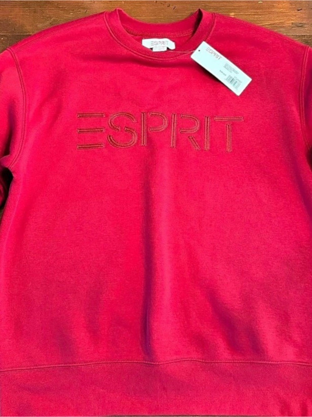 NWT Vintage throwback Esprit Logo Crewneck Sweatshirt Red XS